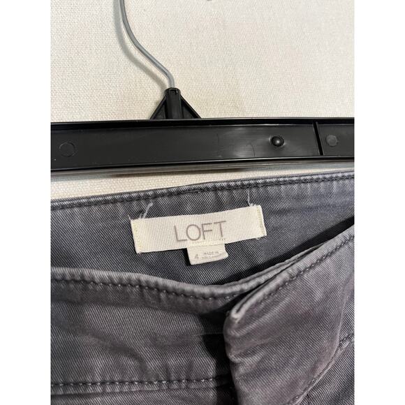 LOFT Modern Straight Ankle Pants Gray Petite - Size 4 - Picture 4 of 7